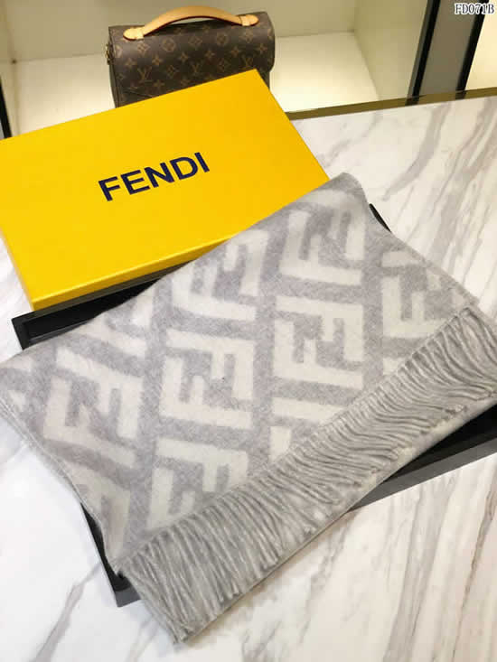 New Luxury Brand Women Fake Fendi Cashmere Scarf Spring Summer Shawls and Wrap Female 02